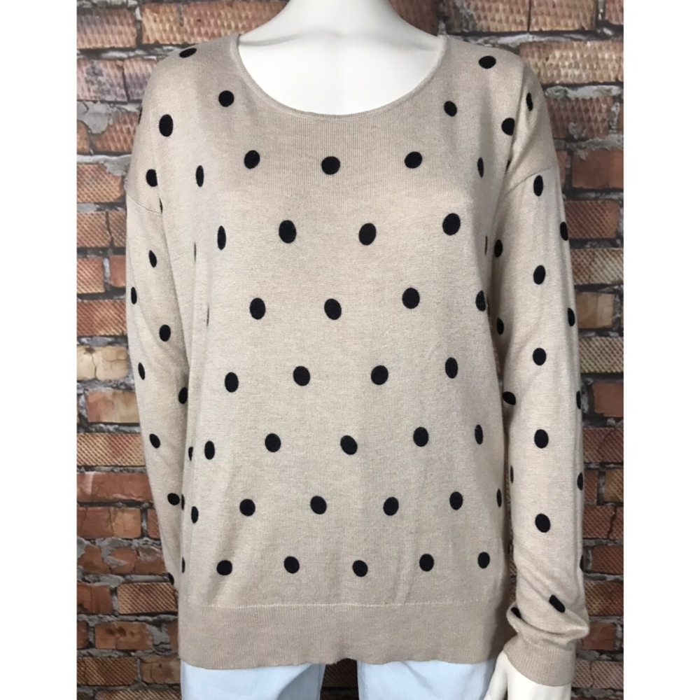 Neiman Marcus Vertical Design Polka Dot Sweater S - Picture 3 of 5